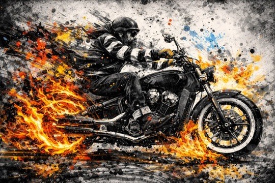 a.j.djalali on a motorcycle